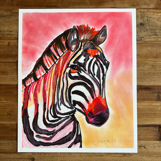 Red Zebra - ORIGINAL 14x17”