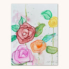 Four Roses  - ORIGINAL  watercolor 9x12"