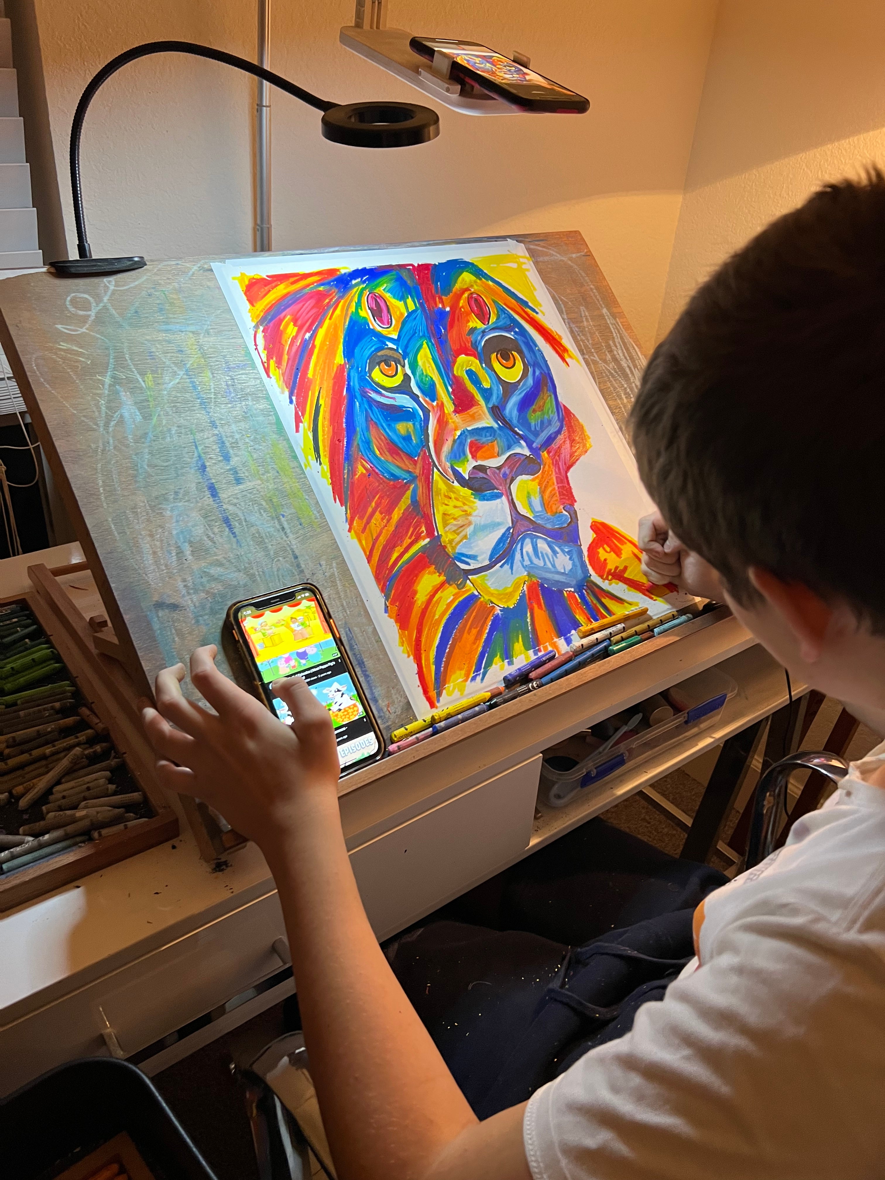 Leo, The Colorful Lion - Art Prints