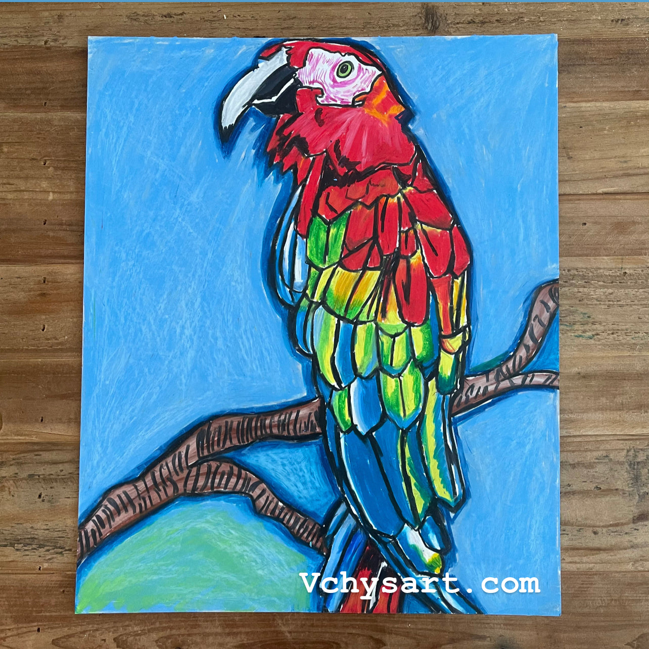 Big Parrot - ORIGINAL  14x17”
