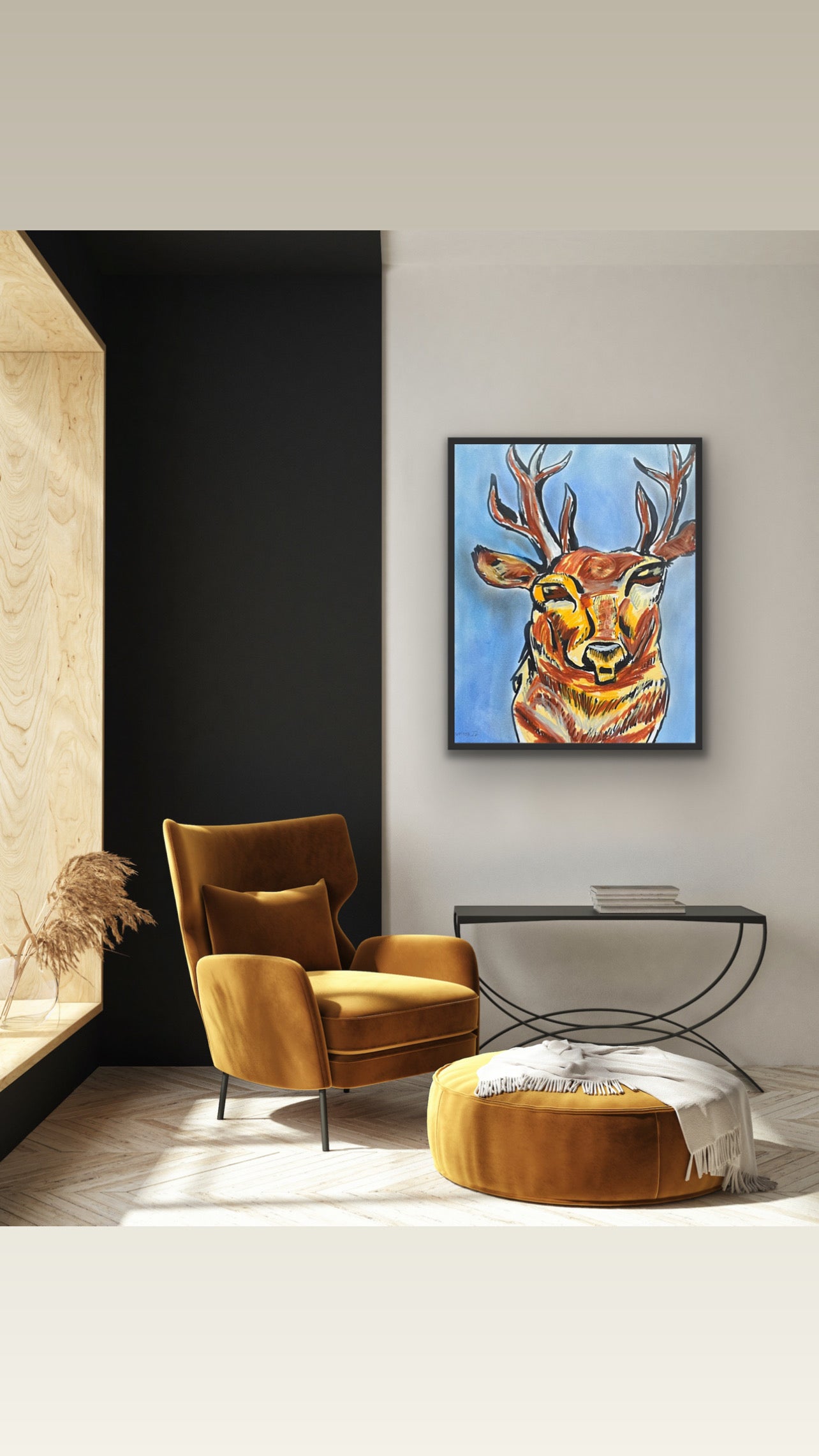 The Deer - Stretched Canvas Print in more sizes