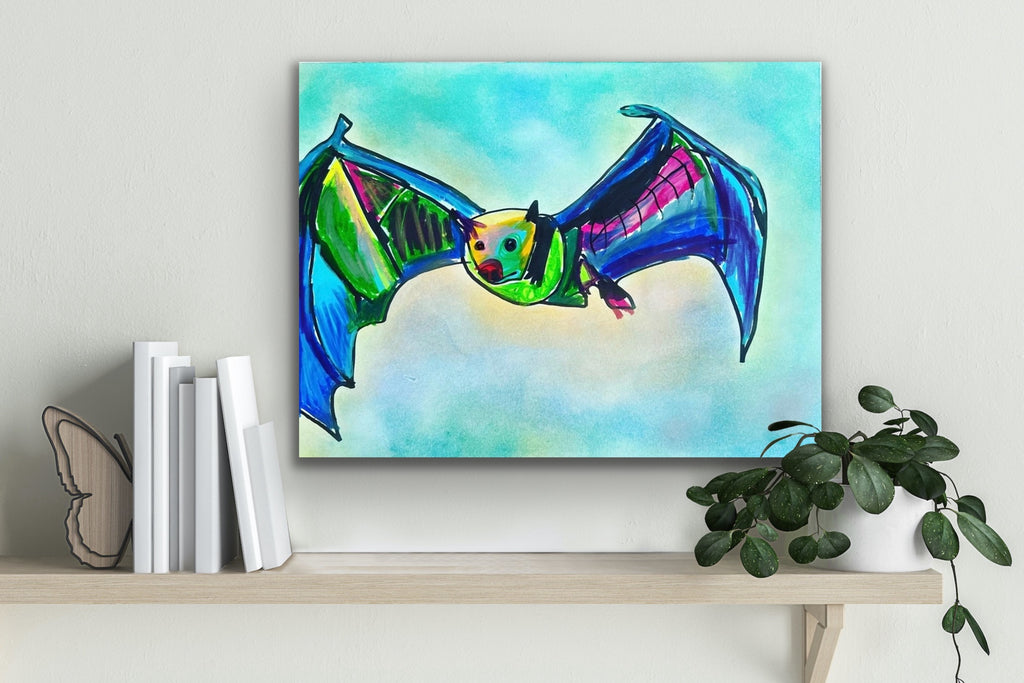 The grey-headed flying fox - ORIGINAL OIL PASTEL ARTWORK - 11x14"