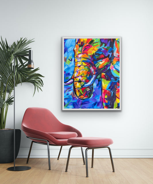 Amazing Elephant   - fine prints and canvas prints in more sizes - Vichy's Art