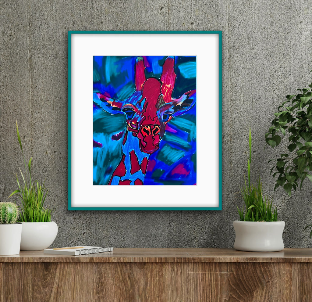Colorful Giraffe - ORIGINAL 11x14"