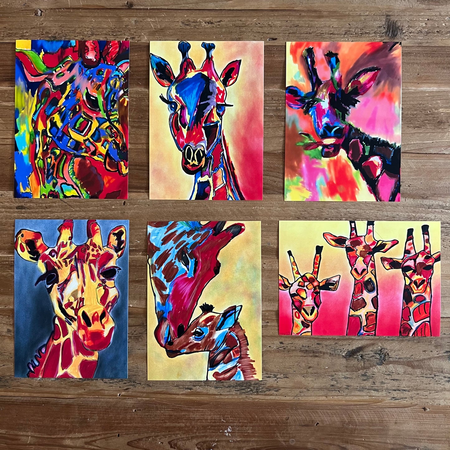 Giraffes - Set of 6 prints in more sizes