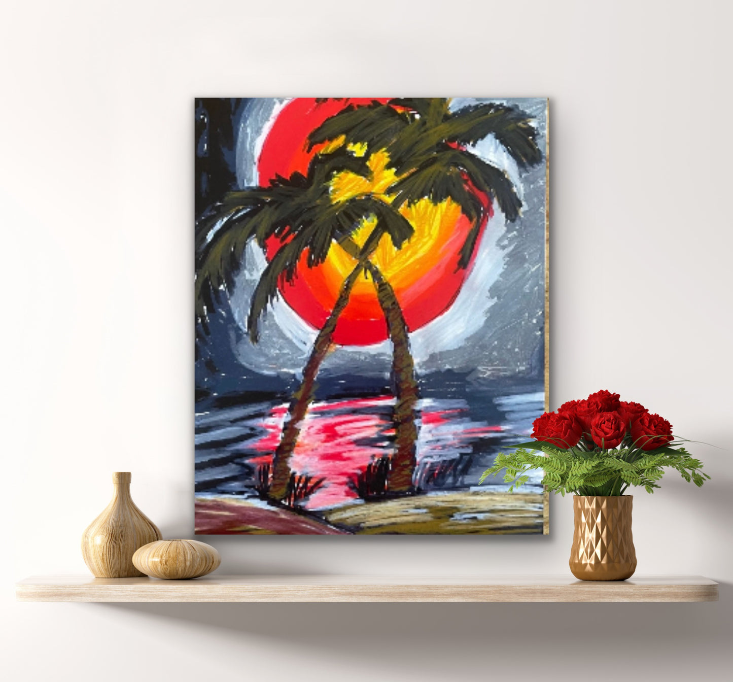 Beach Sunset - Stretched Canvas Print in more sizes