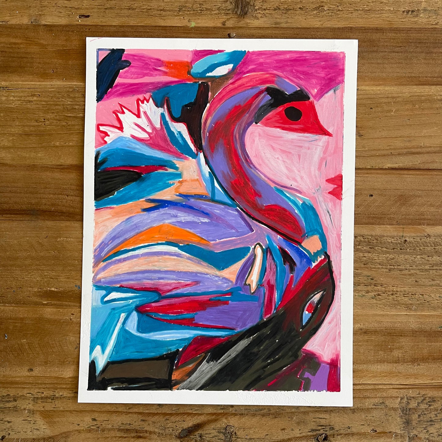 Colorful Swan - ORIGINAL 9x12"