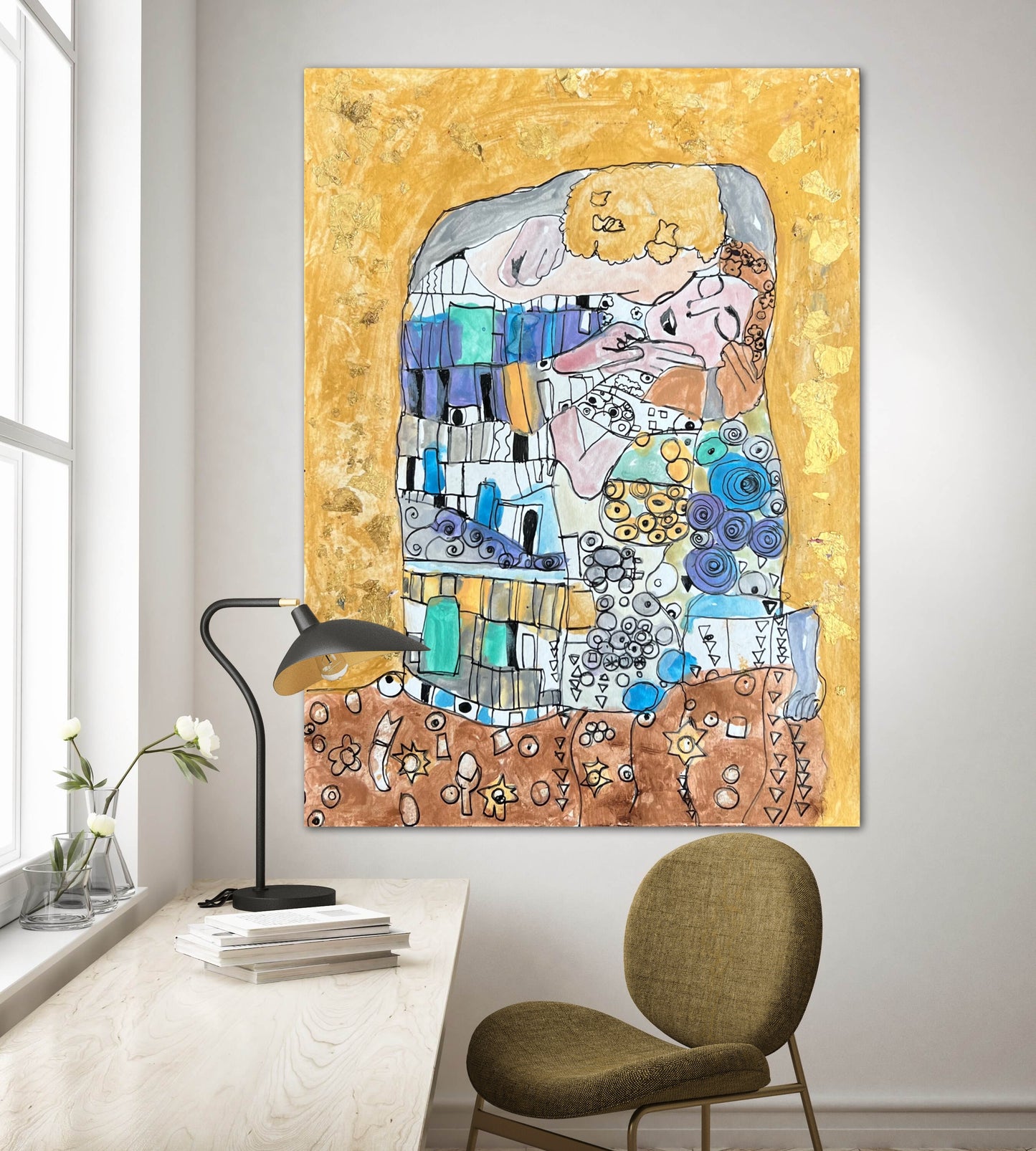 The Klimt Kiss by Viktor -  Print, Poster or Stretched Canvas Print in more sizes