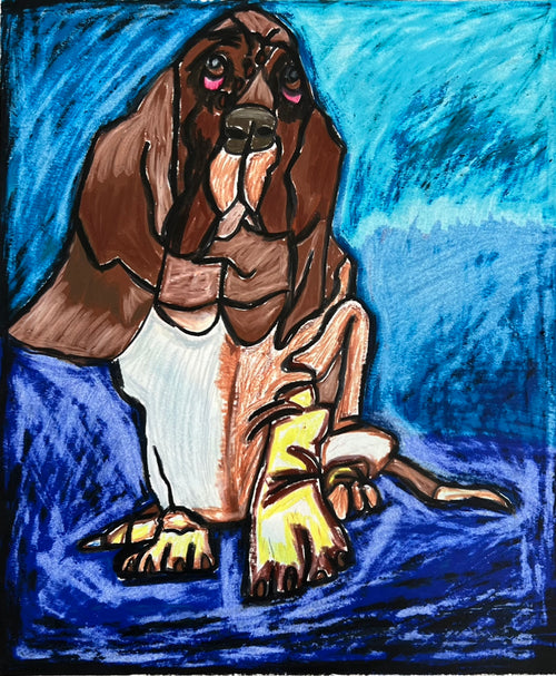 Basset Hound - ORIGINAL 14x17" - Vichy's Art
