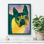Green Boston Terrier - ORIGINAL 9x12"