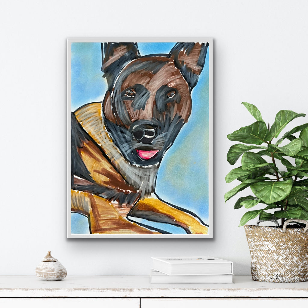 German Dog - ORIGINAL 9x12"