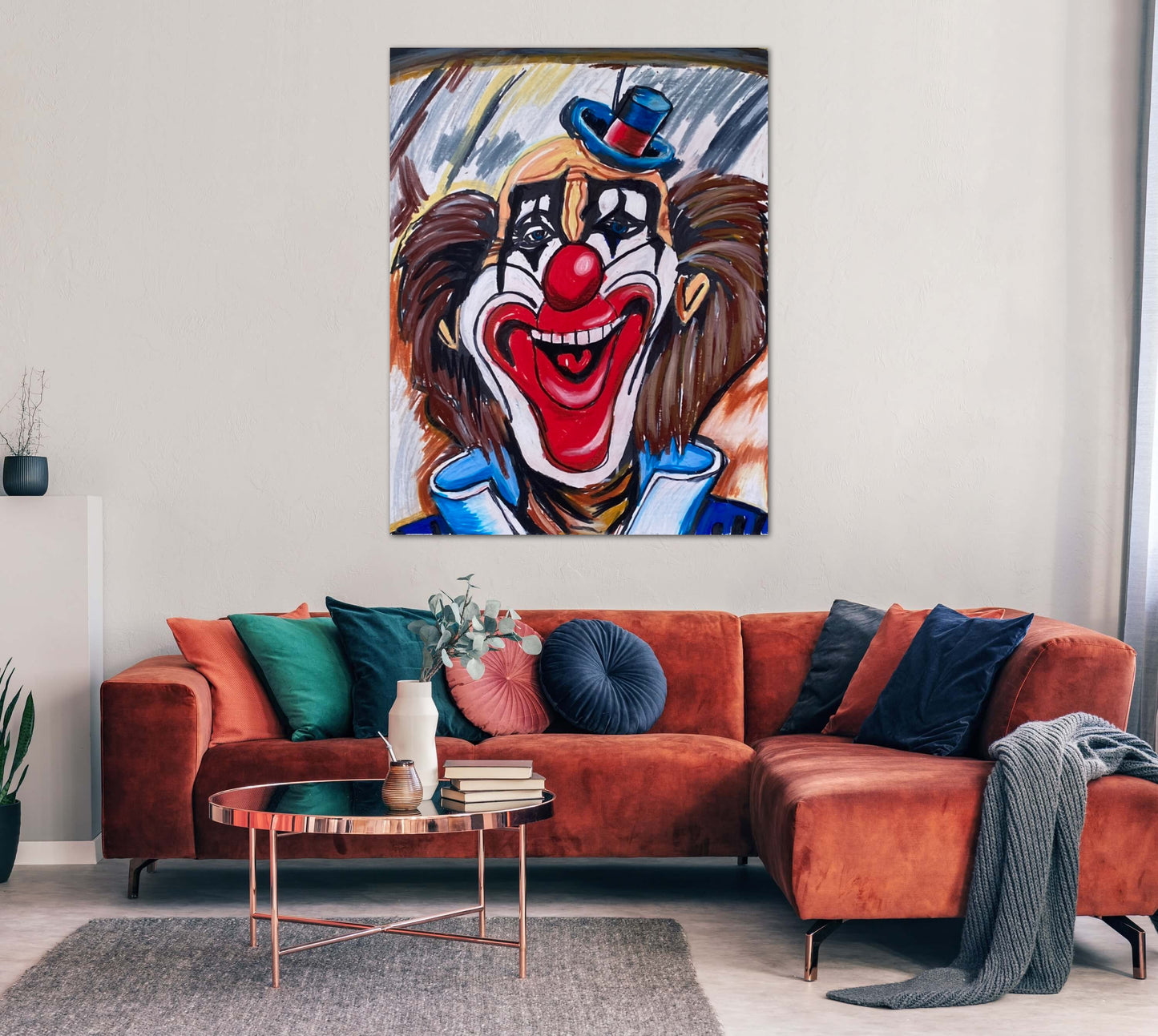Circus Clown - Stretched Canvas Print in more sizes