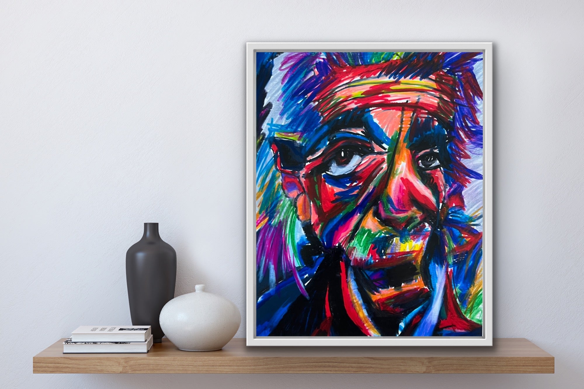 Modern  Albert Einstein   - fine prints of original artwork - Vichy's Art