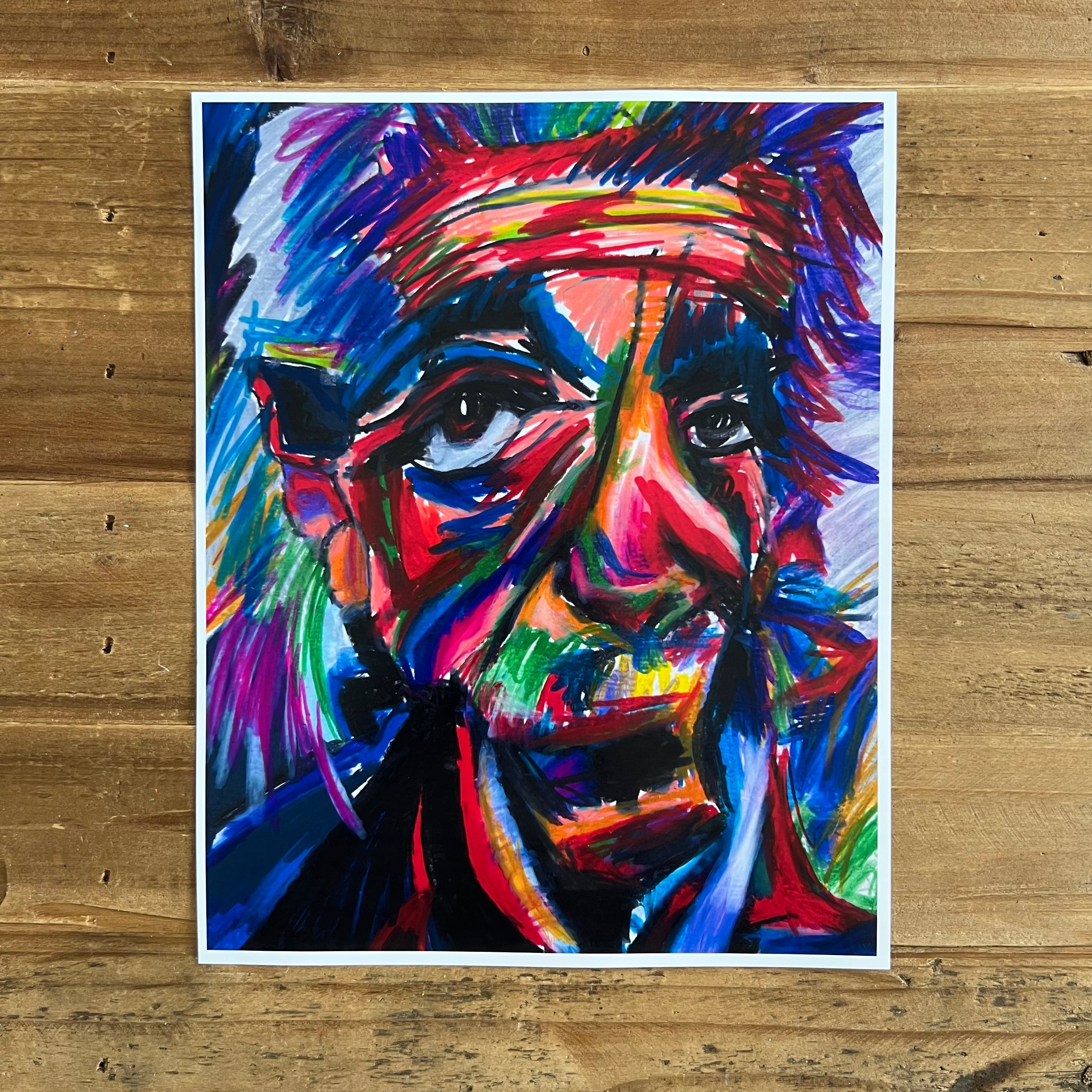Modern  Albert Einstein   - fine prints of original artwork - Vichy's Art