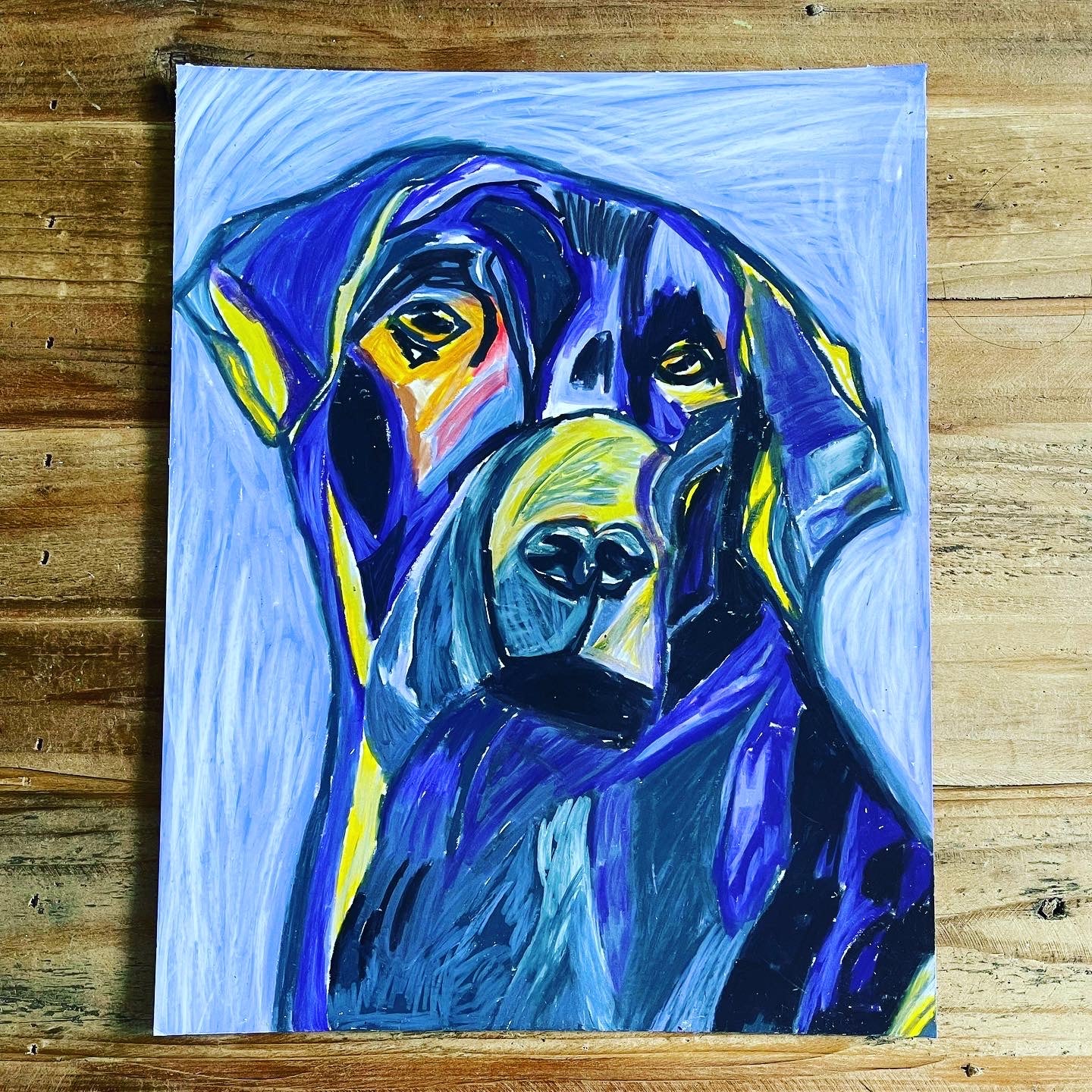 Purple Labrador - ORIGINAL 11x14" - Vichy's Art