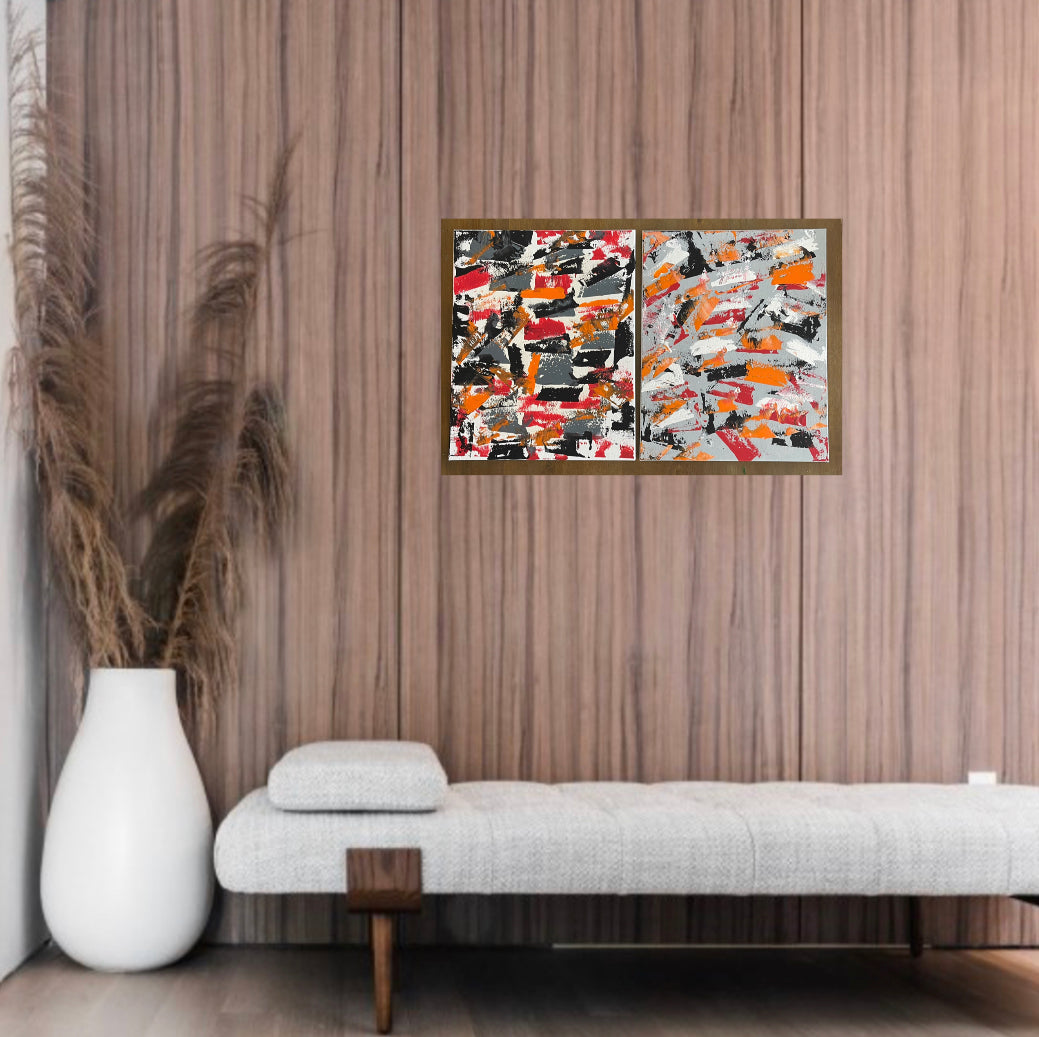 Bricks On The Wall - Set of two - ORIGINAL acryl on canvas 16x20”