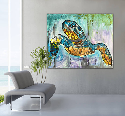 Great Sea Turtle - Print, Poster or Stretched Canvas Print in more sizes