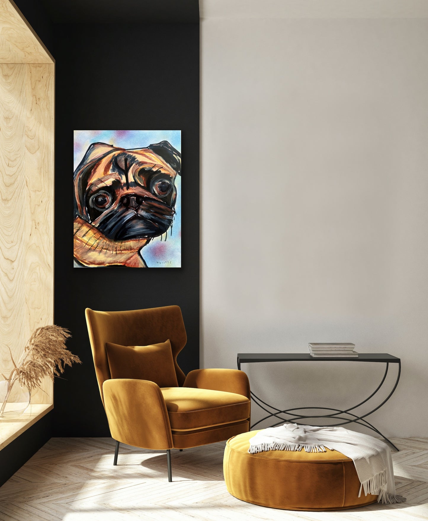 Cutest PUG - Stretched Canvas Print in more sizes
