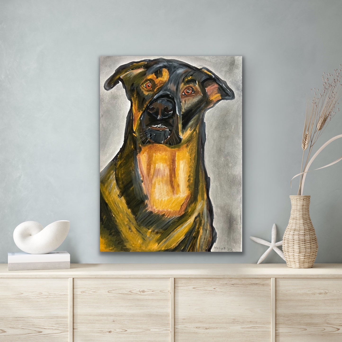 German dog - Stretched Canvas Print in more sizes