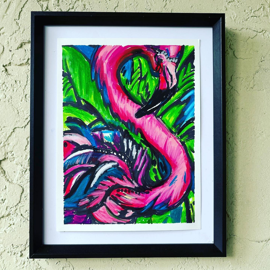 Purple Flamingo - fine prints and canvas prints in more sizes - Vichy's Art