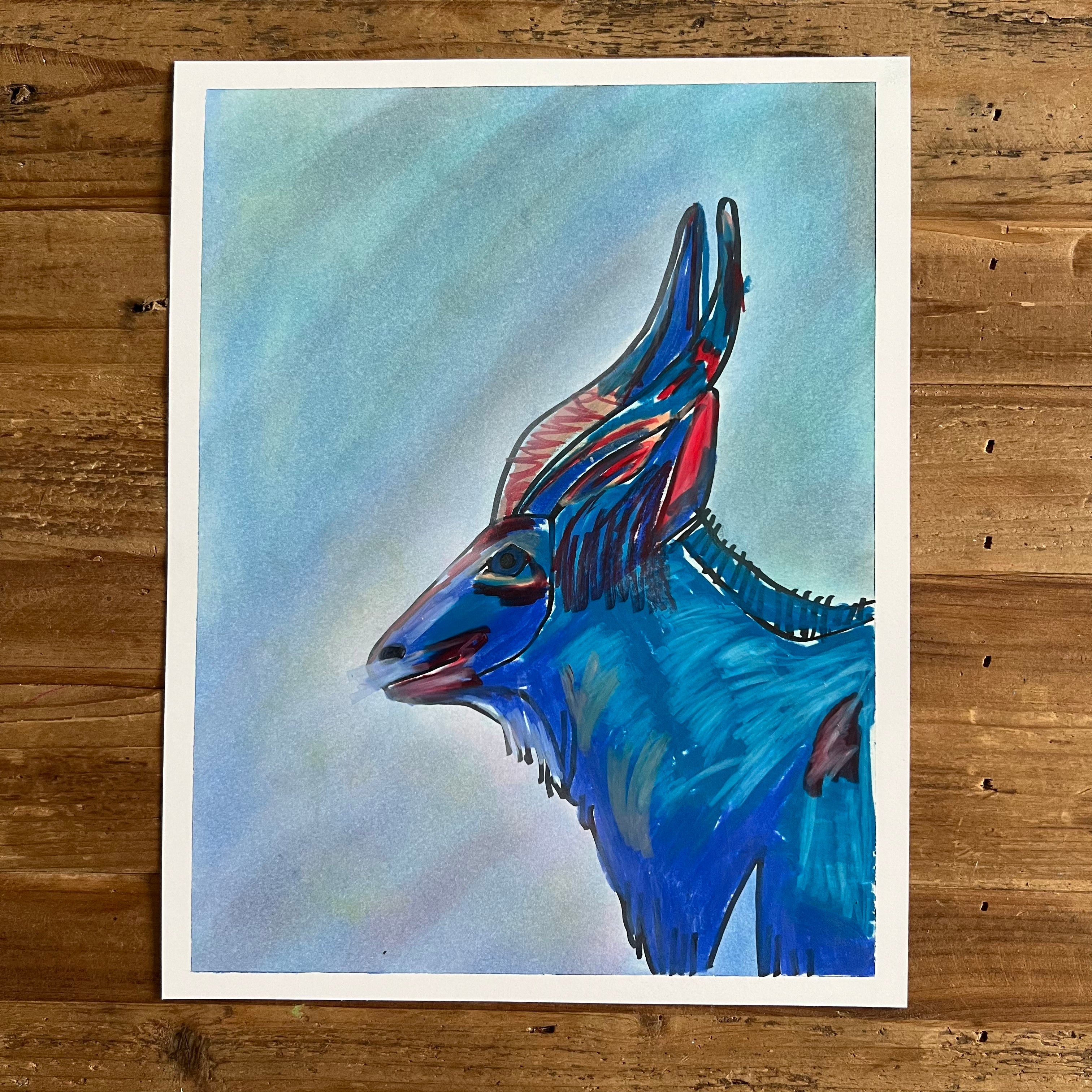 Nyala the Antelope  - ORIGINAL OIL PASTEL ARTWORK - 11x14"