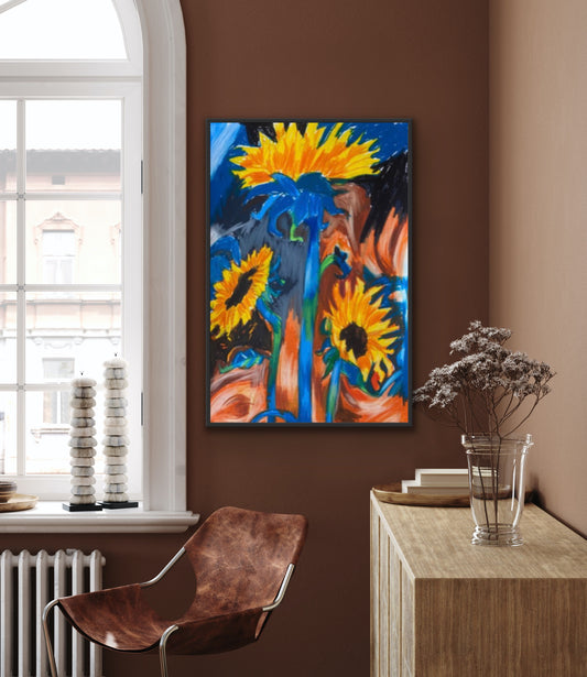 Sunflowers FRAMED - ORIGINAL 12x18”