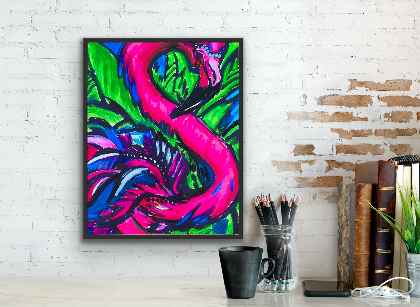 Purple Flamingo - fine prints and canvas prints in more sizes