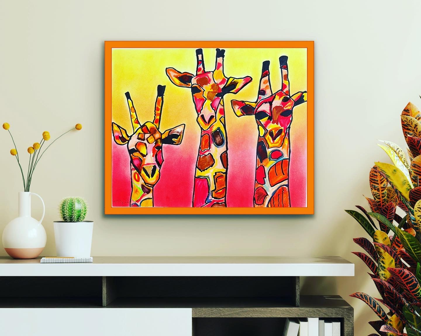 Giraffes - Stretched Canvas Print in more sizes