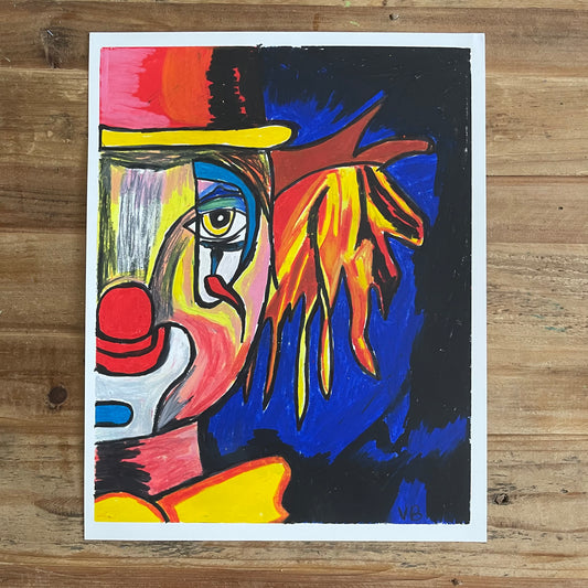 Clown  - ORIGINAL 11x14” - Vichy's Art