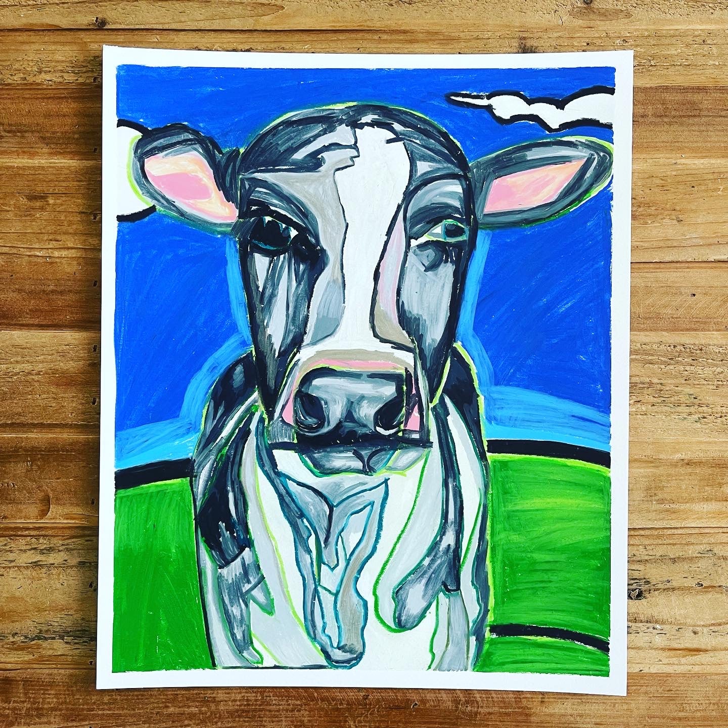 My Cow - ORIGINAL 14x17” - Vichy's Art