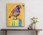 Quail Bird - ORIGINAL OIL PASTEL ARTWORK - 11x14"
