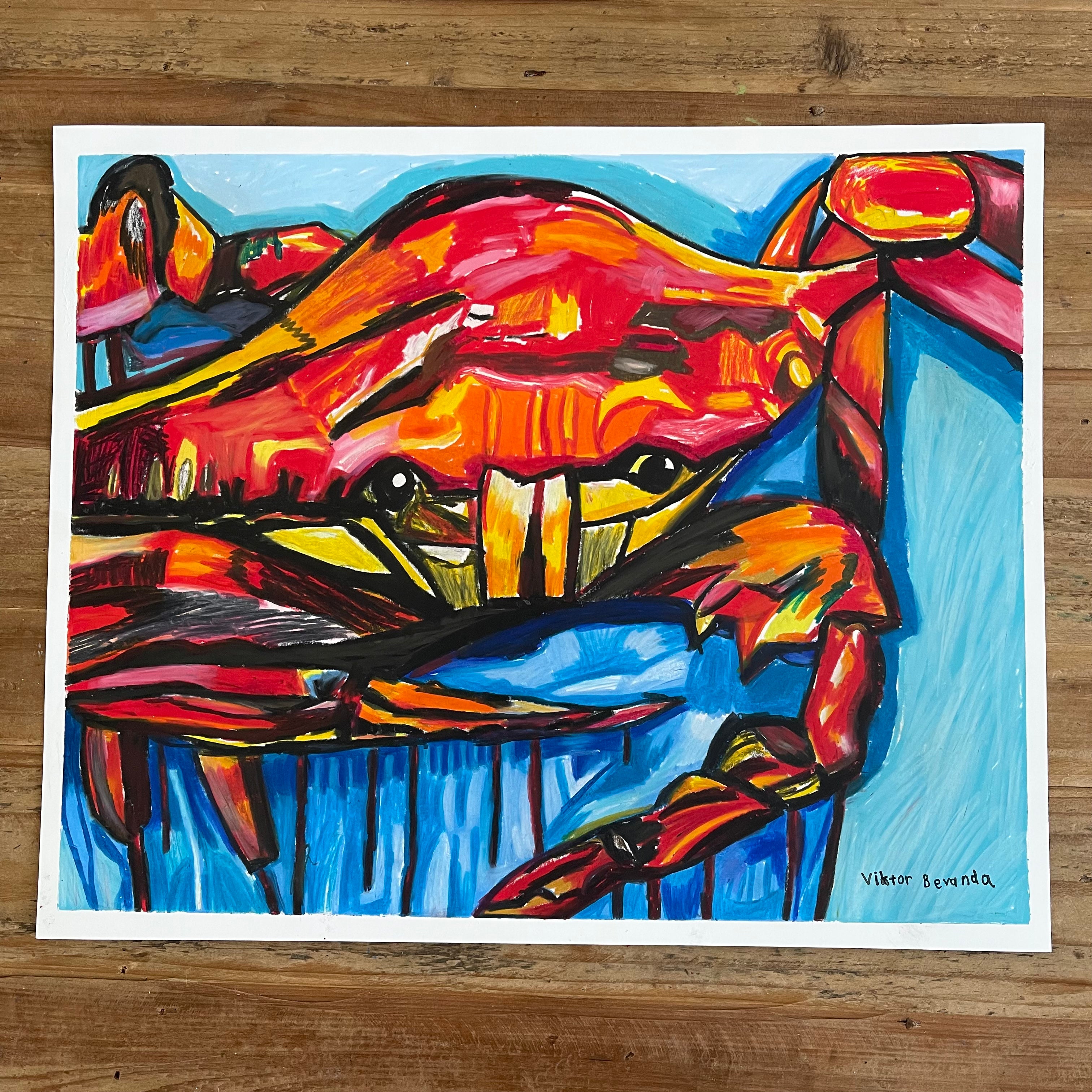 Crab - ORIGINAL 14x17” - Vichy's Art