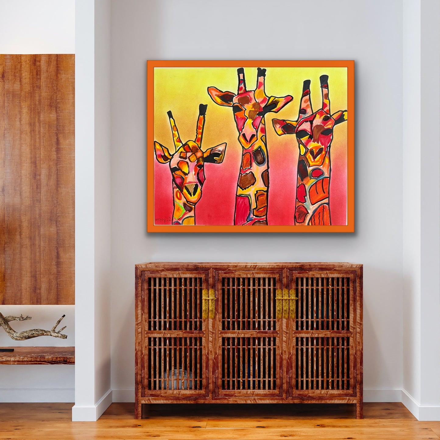 Three Giraffes - fine prints of original artwork