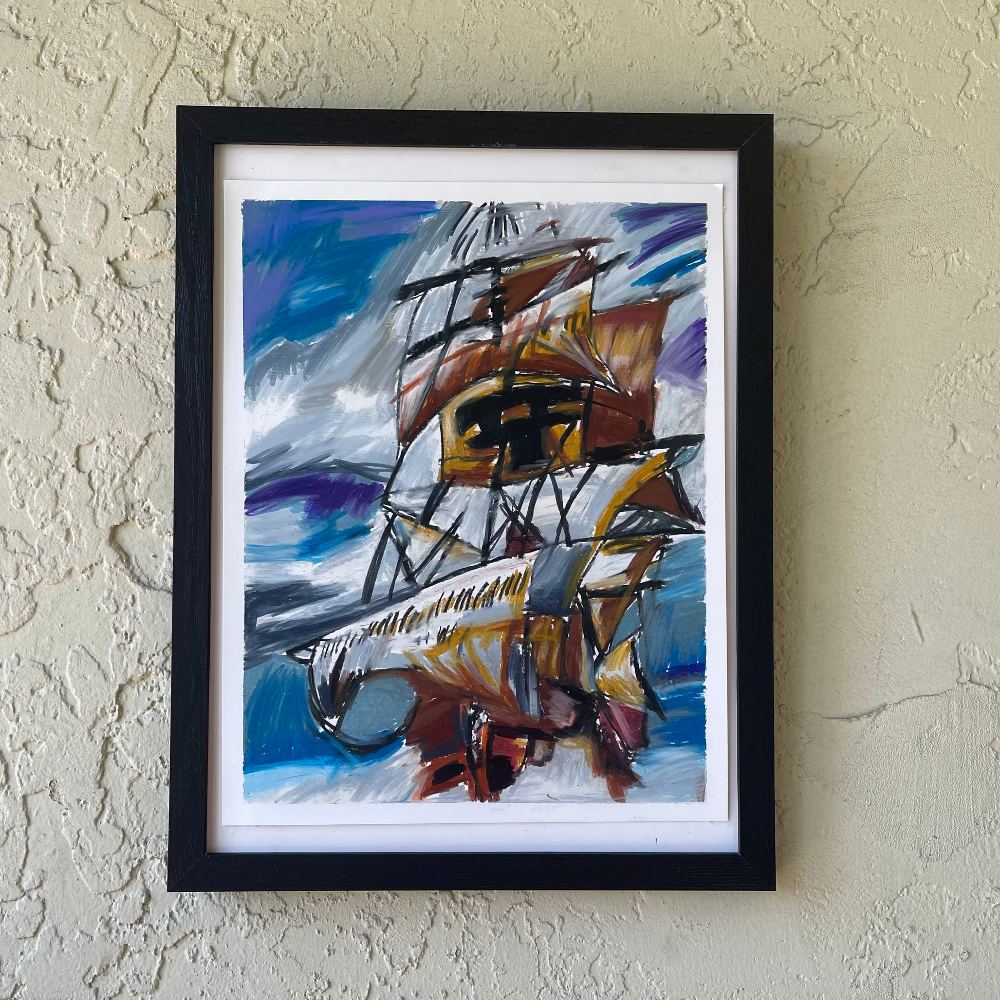 Pirate Ship - ORIGINAL 11x14" - Vichy's Art