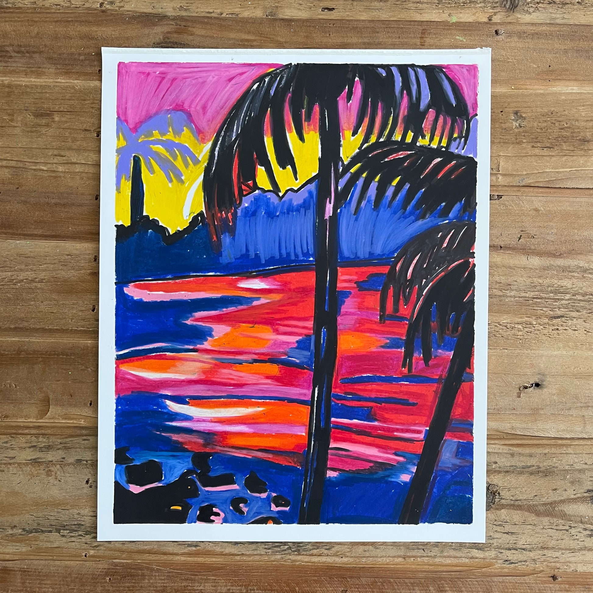 Palms Island - ORIGINAL 11x14” - Vichy's Art