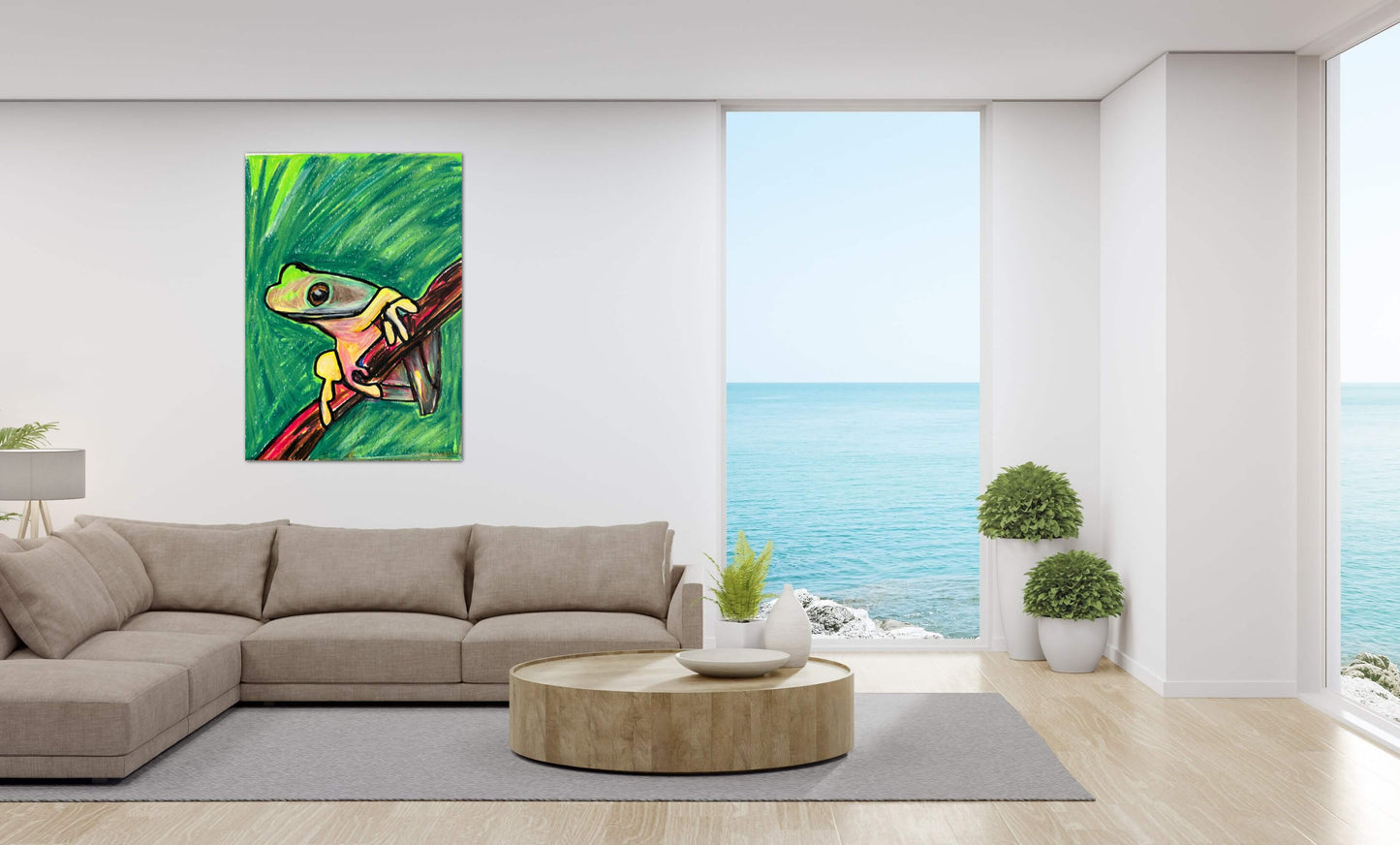 Leaf Frog - Stretched Canvas Print in more sizes