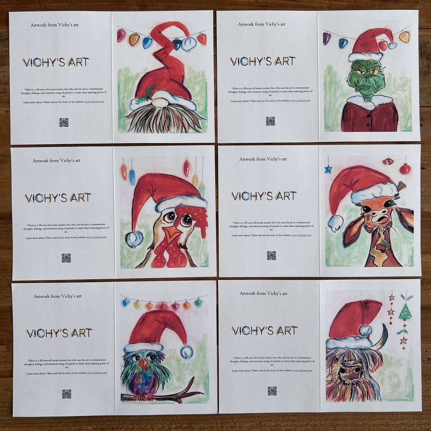 SANTA/Christmas/New Year Greeting cards - Greeting cards set of 6