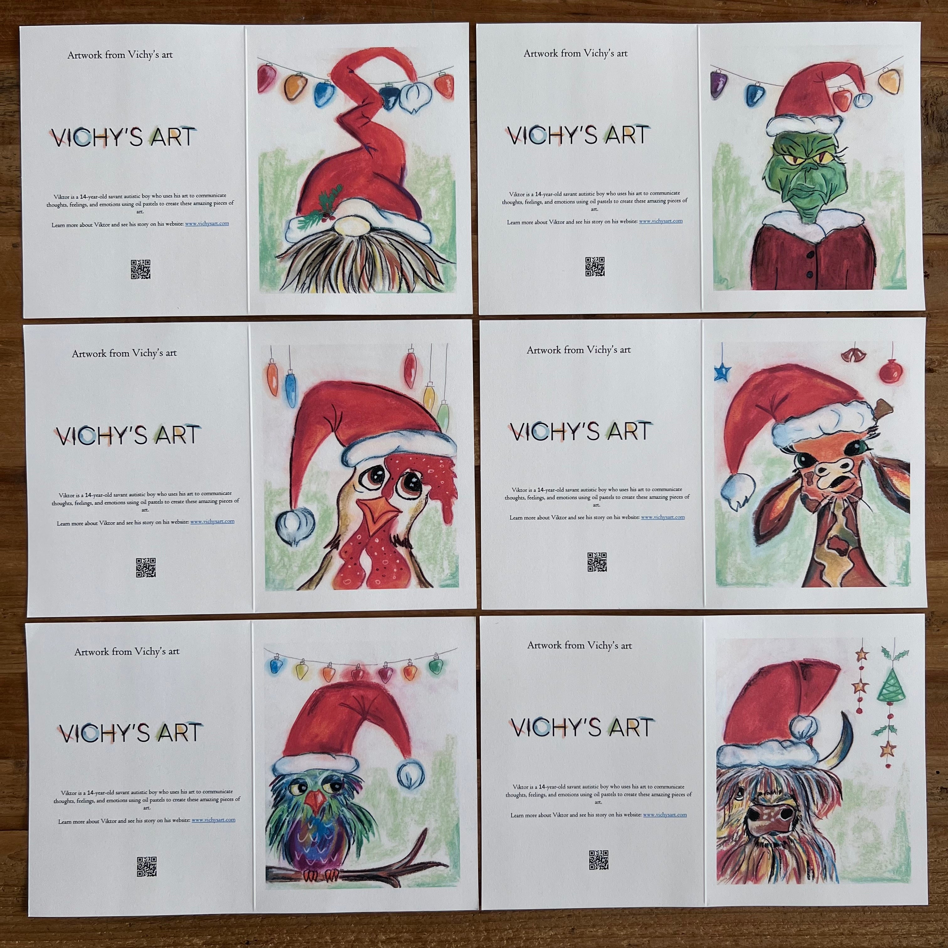 Christmas/New Year Greeting cards - Greeting cards set of 6