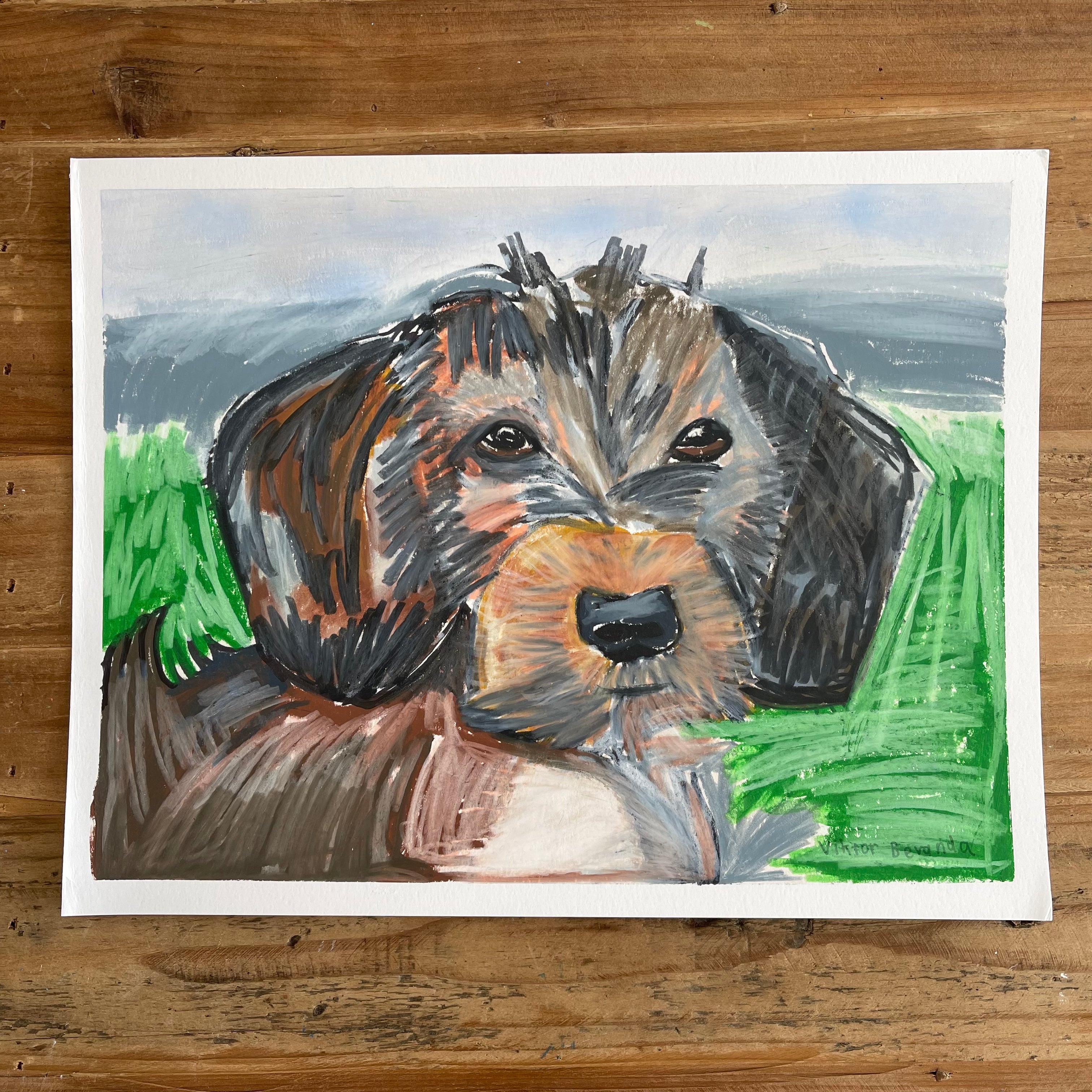 Mini Dachshund - ORIGINAL 11x14"