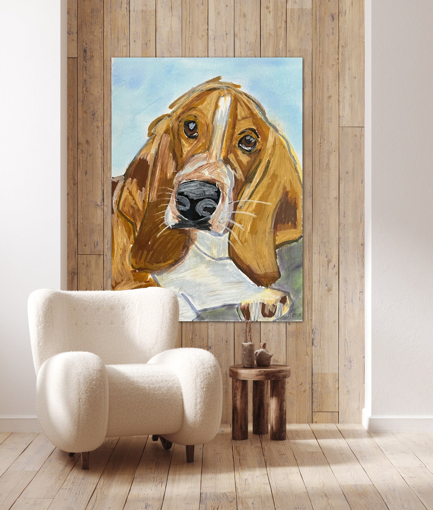 Lovely Basset - Print, Poster or Stretched Canvas Print in more sizes