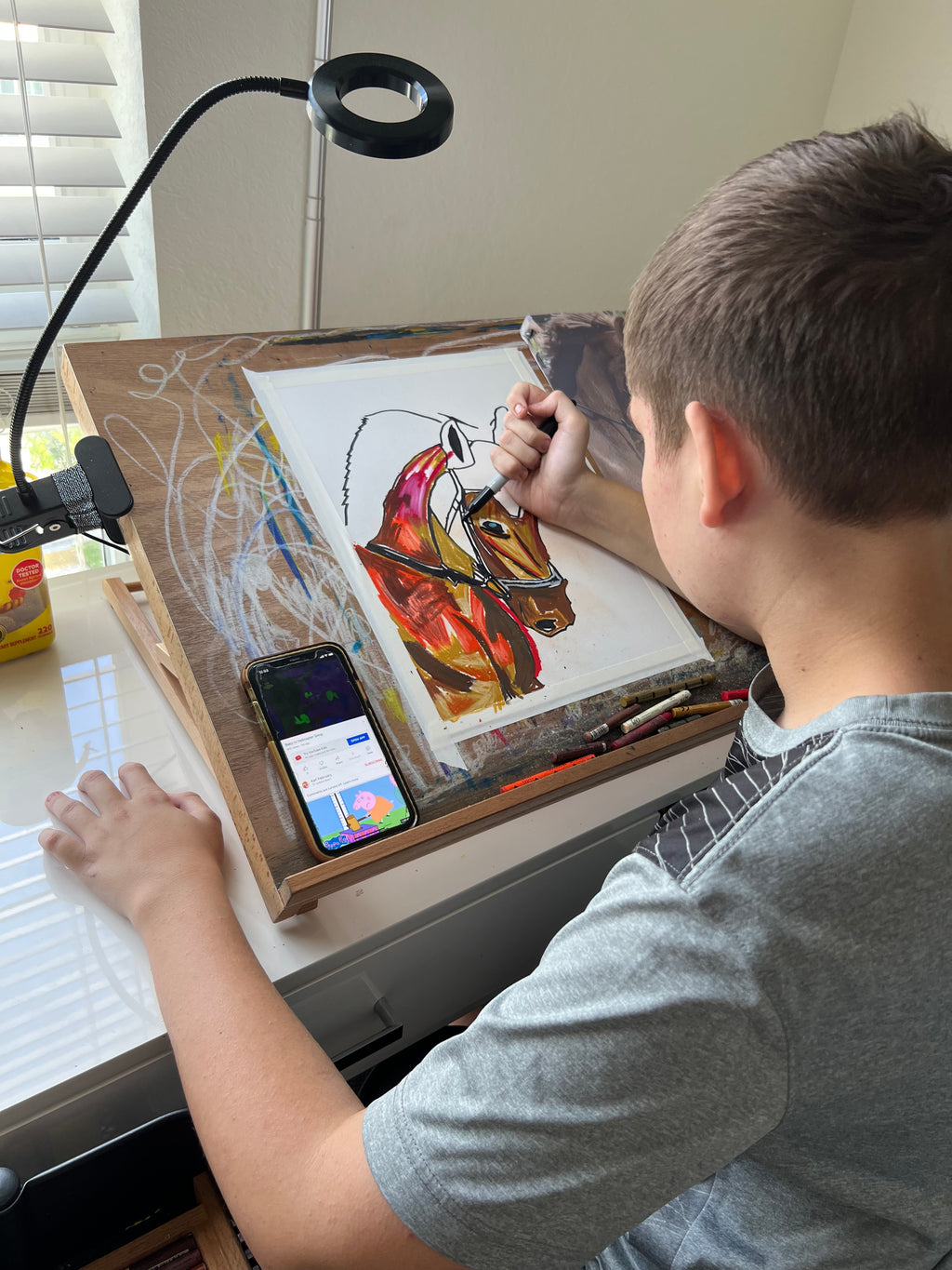 Brown Horse - ORIGINAL 11x14"