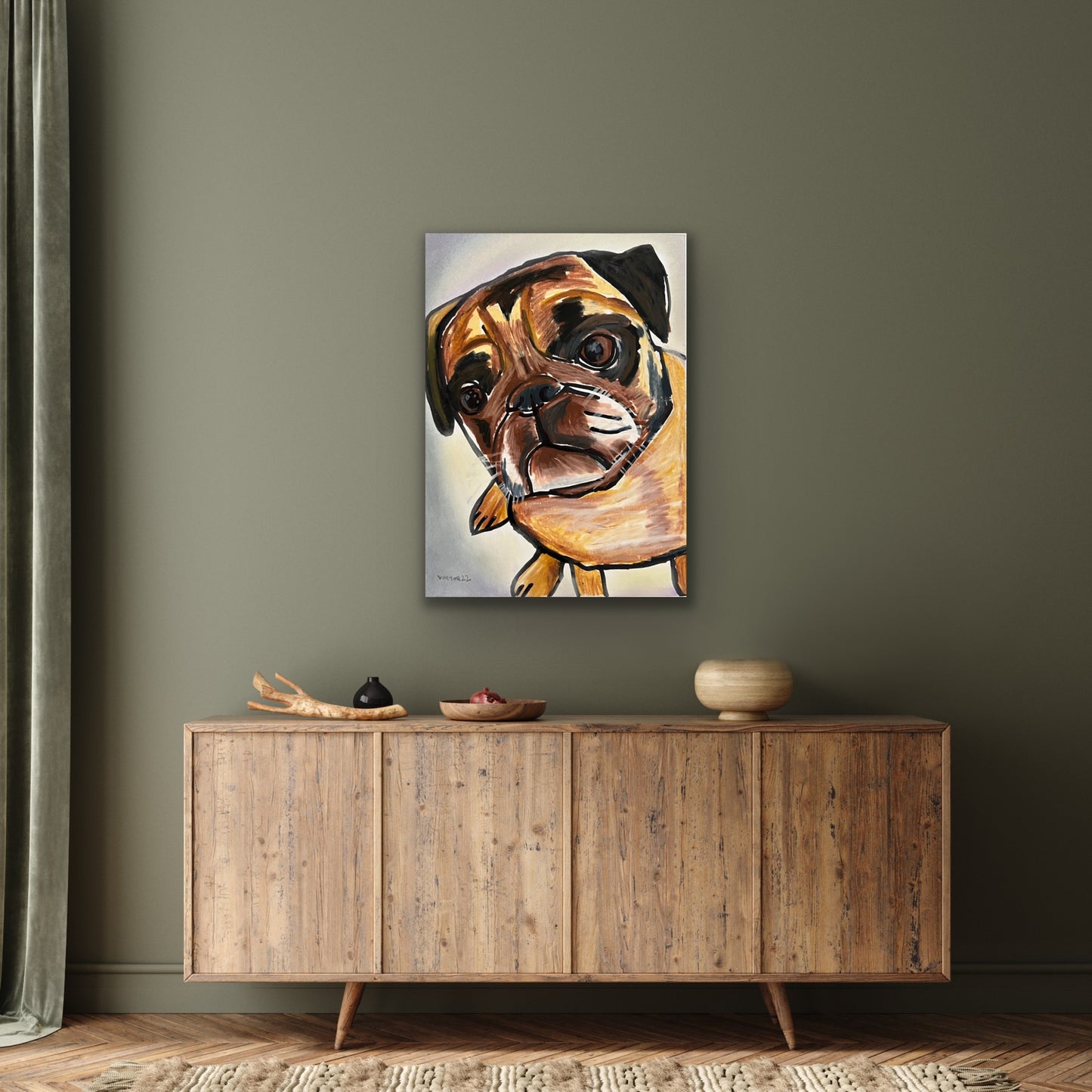 The PUG - Stretched Canvas Print in more sizes