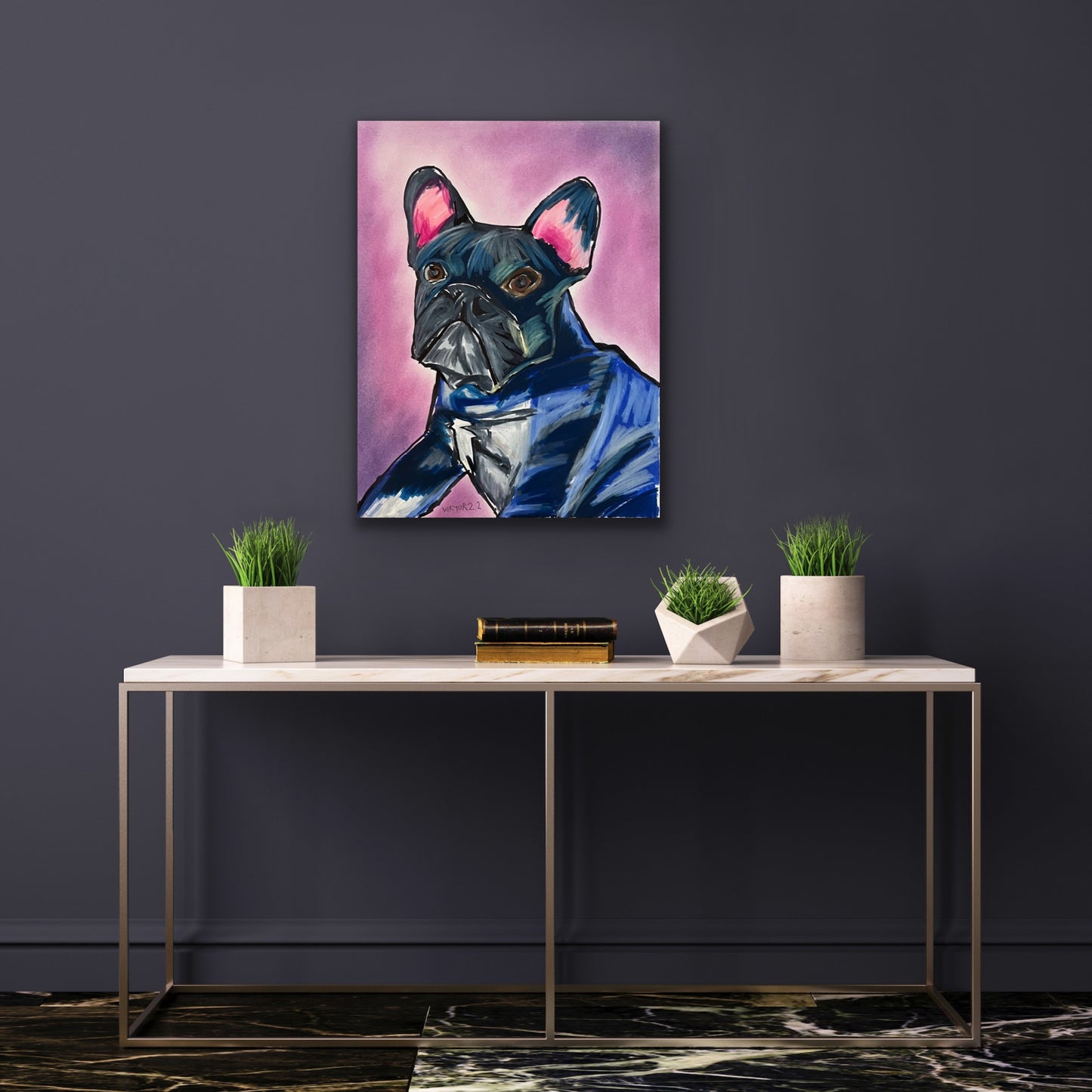 Purple Bulldog - Art Prints