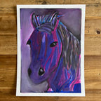 Purple Horse - ORIGINAL 9x12"