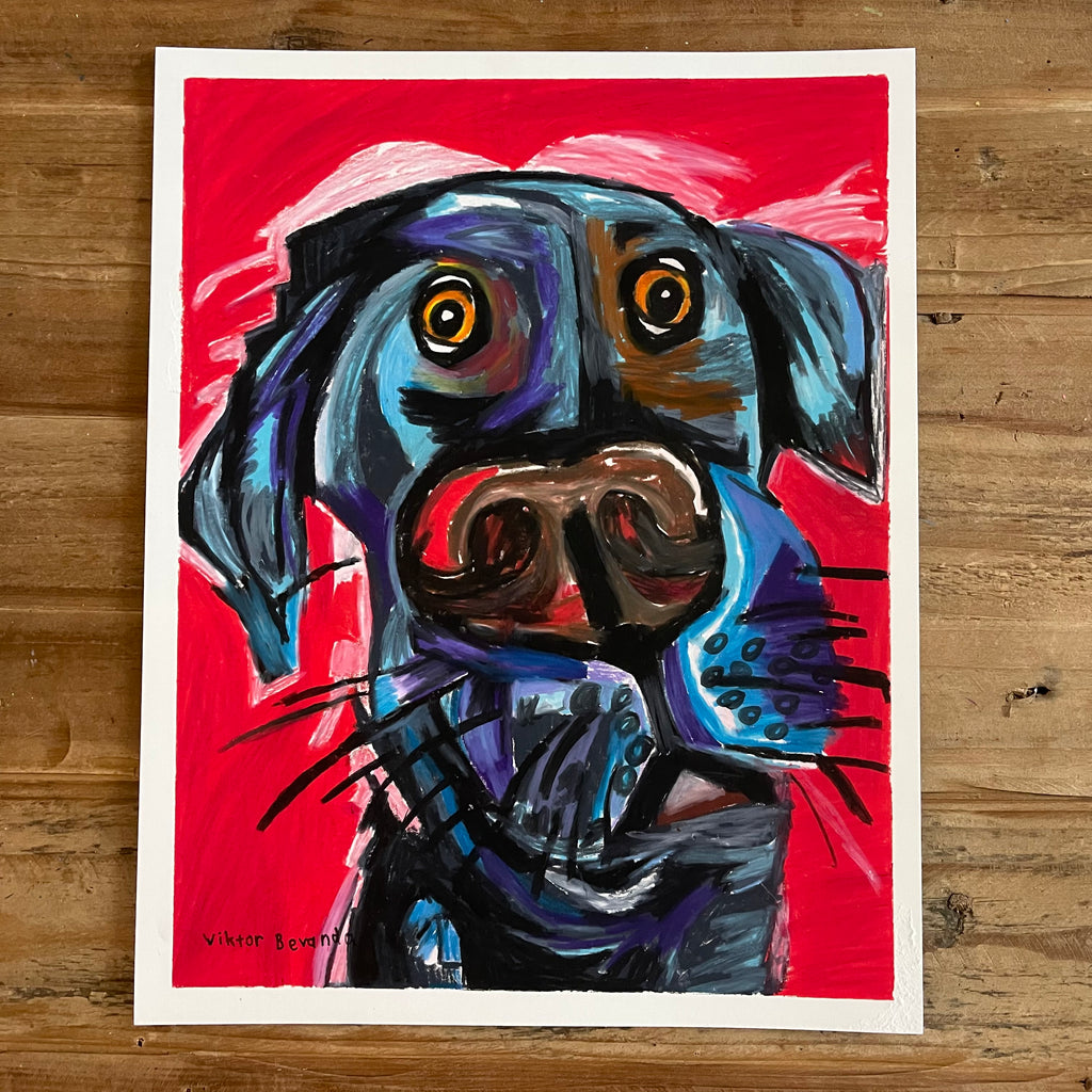 Funny Labrador - ORIGINAL 11x14" - Vichy's Art