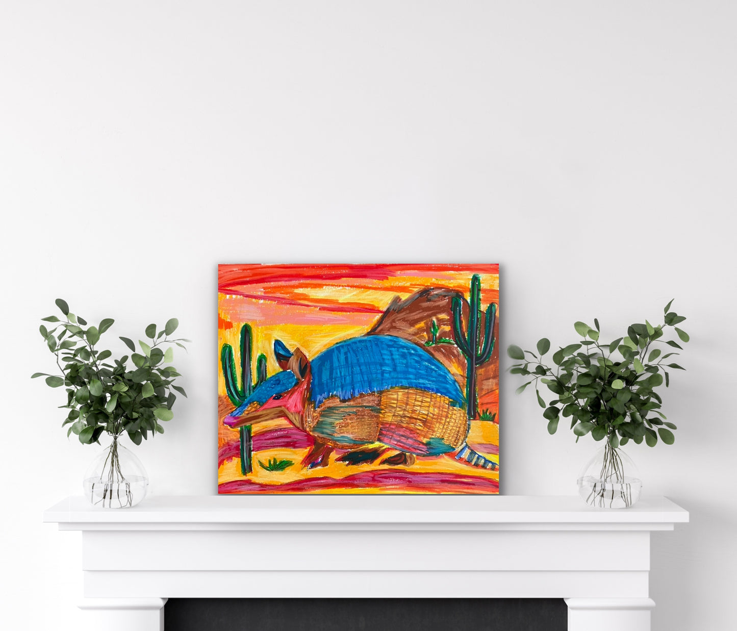 Desert Armadillo - Stretched Canvas Print in more sizes