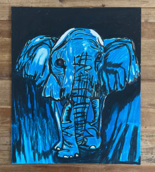 Baby Elephant - Printable Painting, Digital Download
