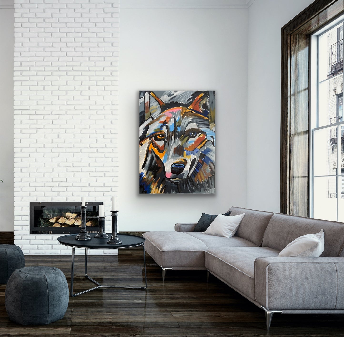 WOLF - Stretched Canvas Print in more sizes