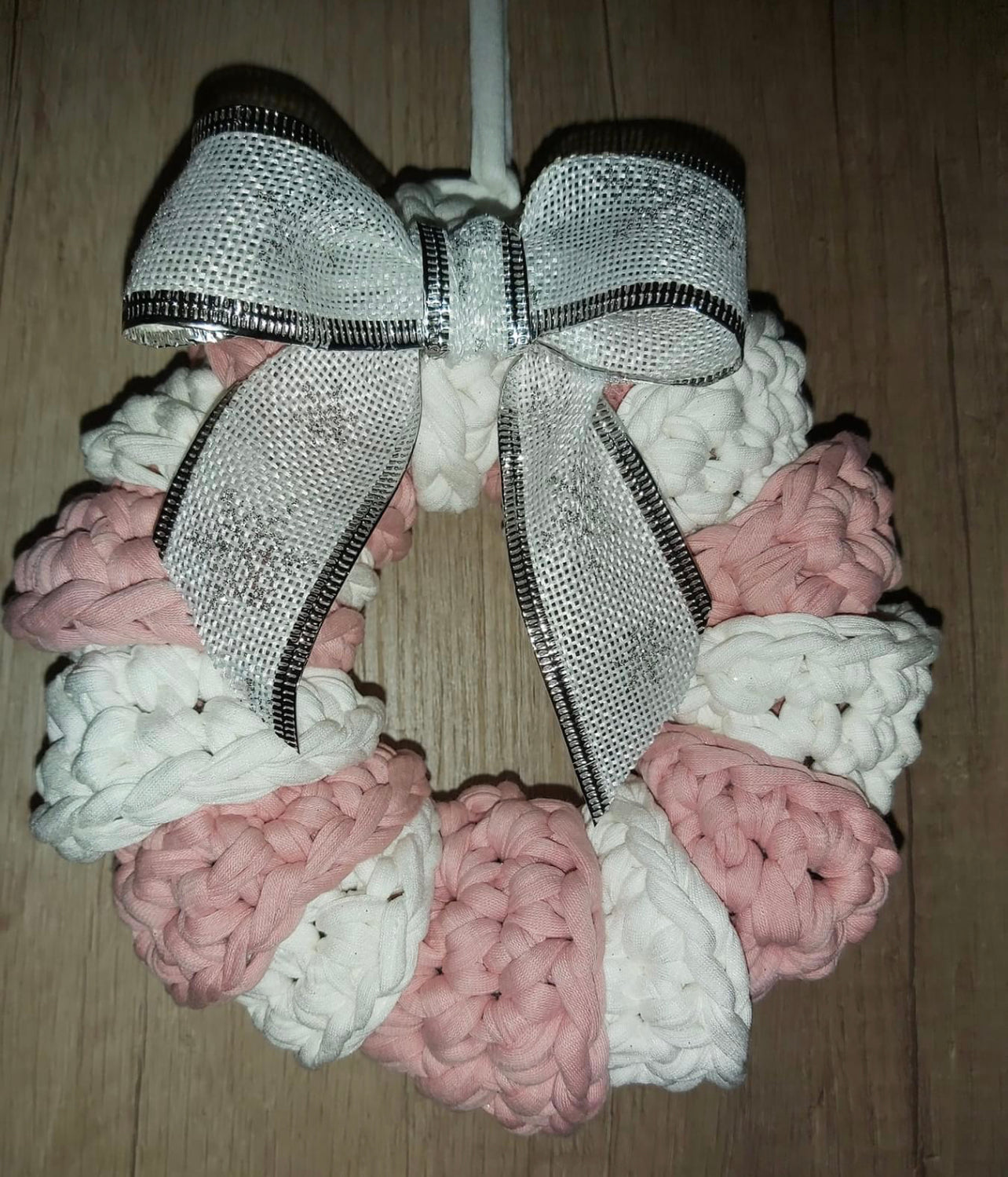 Guest artist: Christmas wreath for front door, handmade Christmas crochet wreath by guest artist Emese, holiday decoration, Vintage Crochet Christmas Wreath