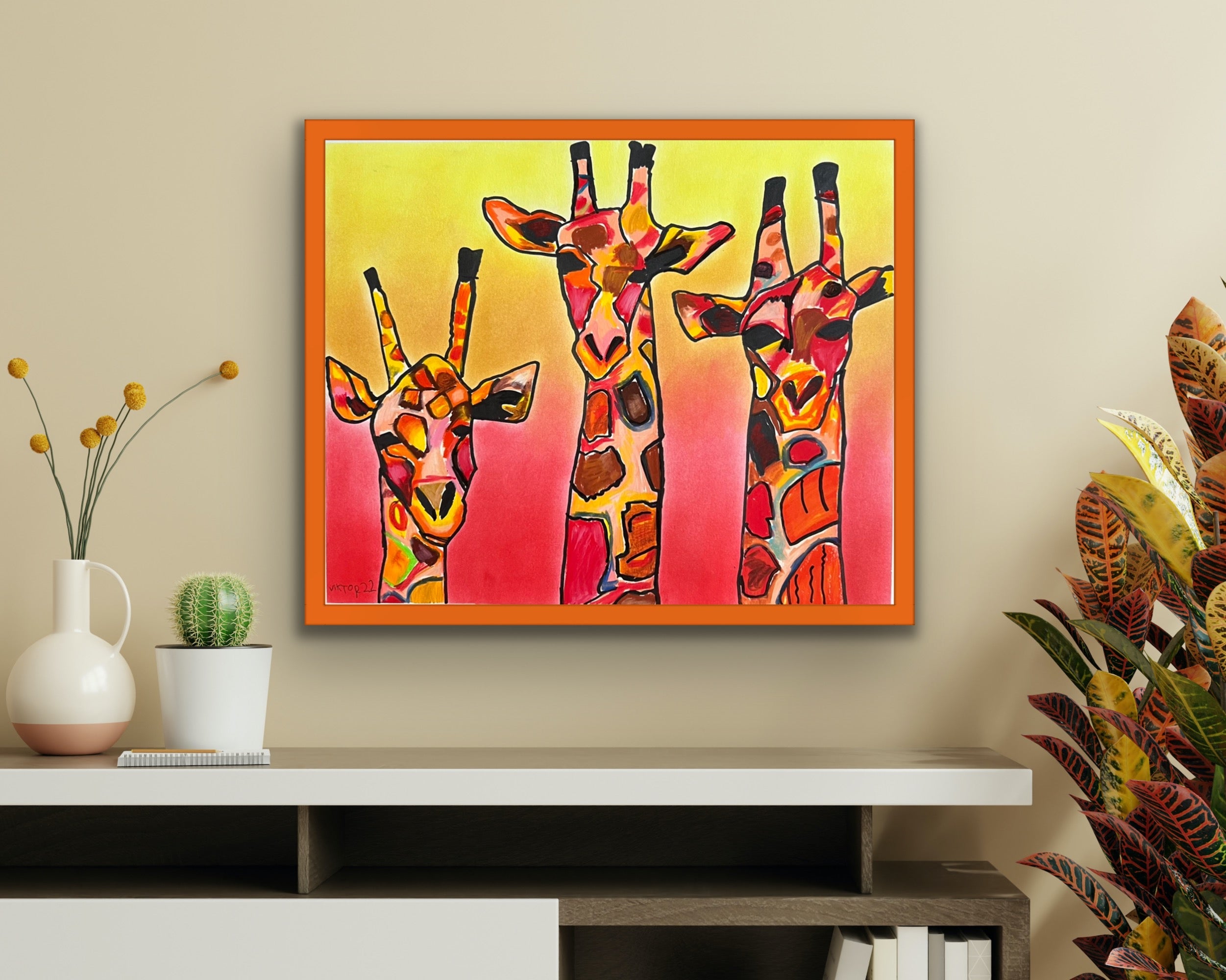 Giraffes - ORIGINAL  14x17”